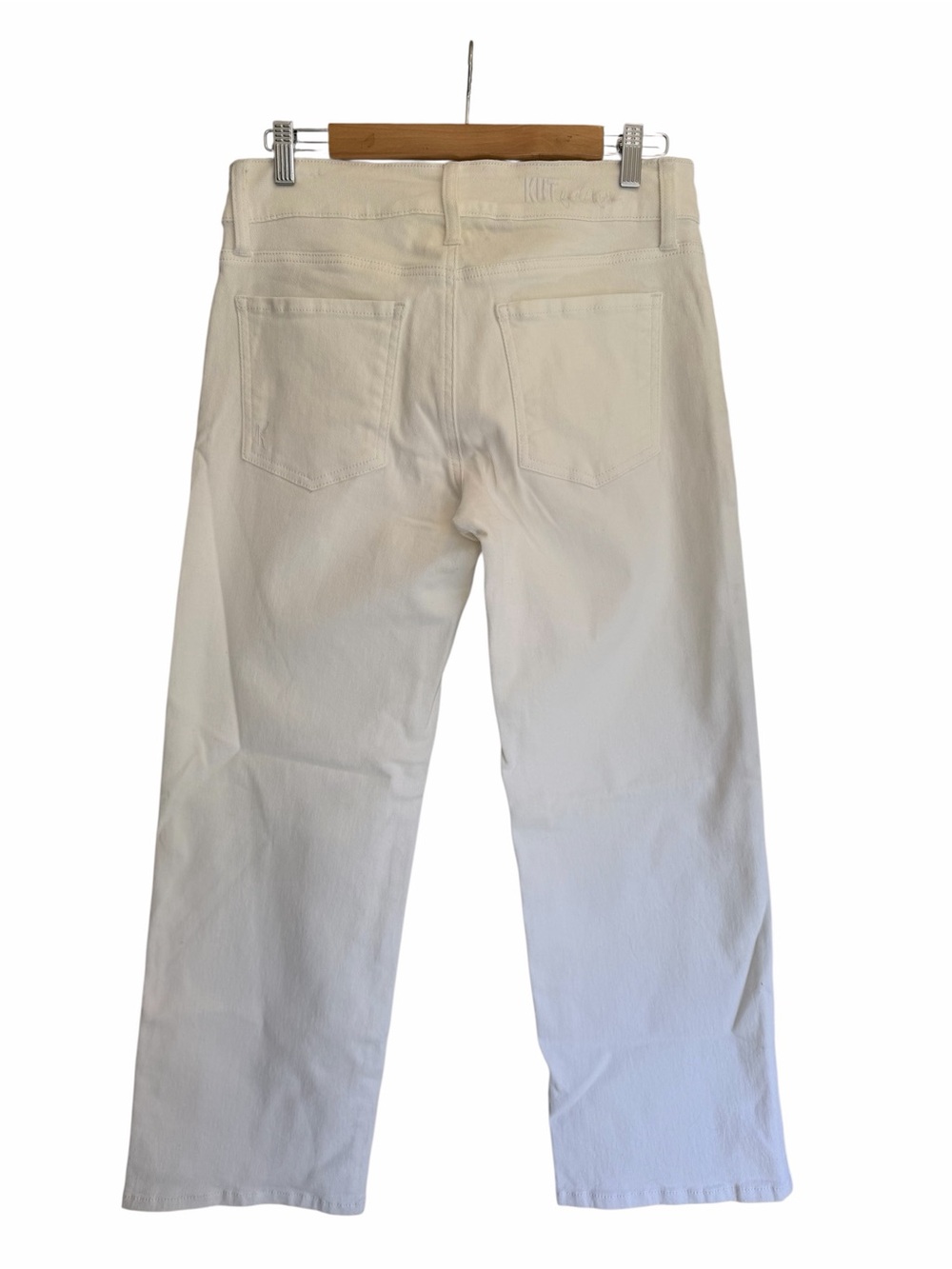 KUT from the Kloth High Rise Wide Leg Crop Jeans Size 8 White Denim - Picture 4 of 5